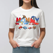 Load image into Gallery viewer, Personalized Pixar Cars Mom Shirt - Customized Gift for Mothers Shirts PopCulturePrints
