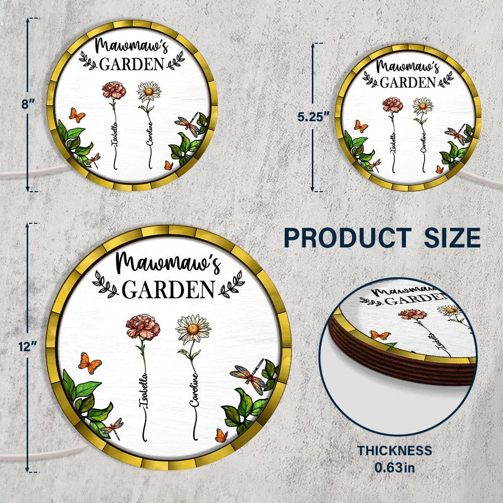 Grandma's Garden - Personalized LED Light Wooden Plaque for Special Moments LED Light Wooden Plaque PopCulturePrints