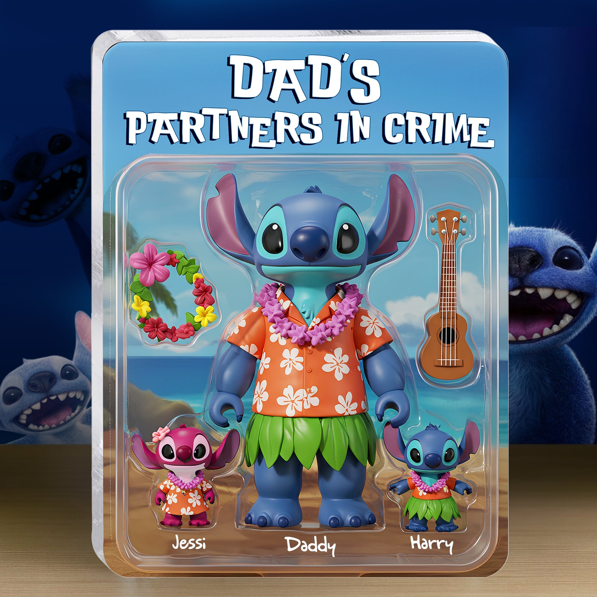 “Dad's Partners in Crime” - Personalized Gift for Dads, Grandpas & More - Acrylic Plaque Shaped Plaques PopCulturePrints