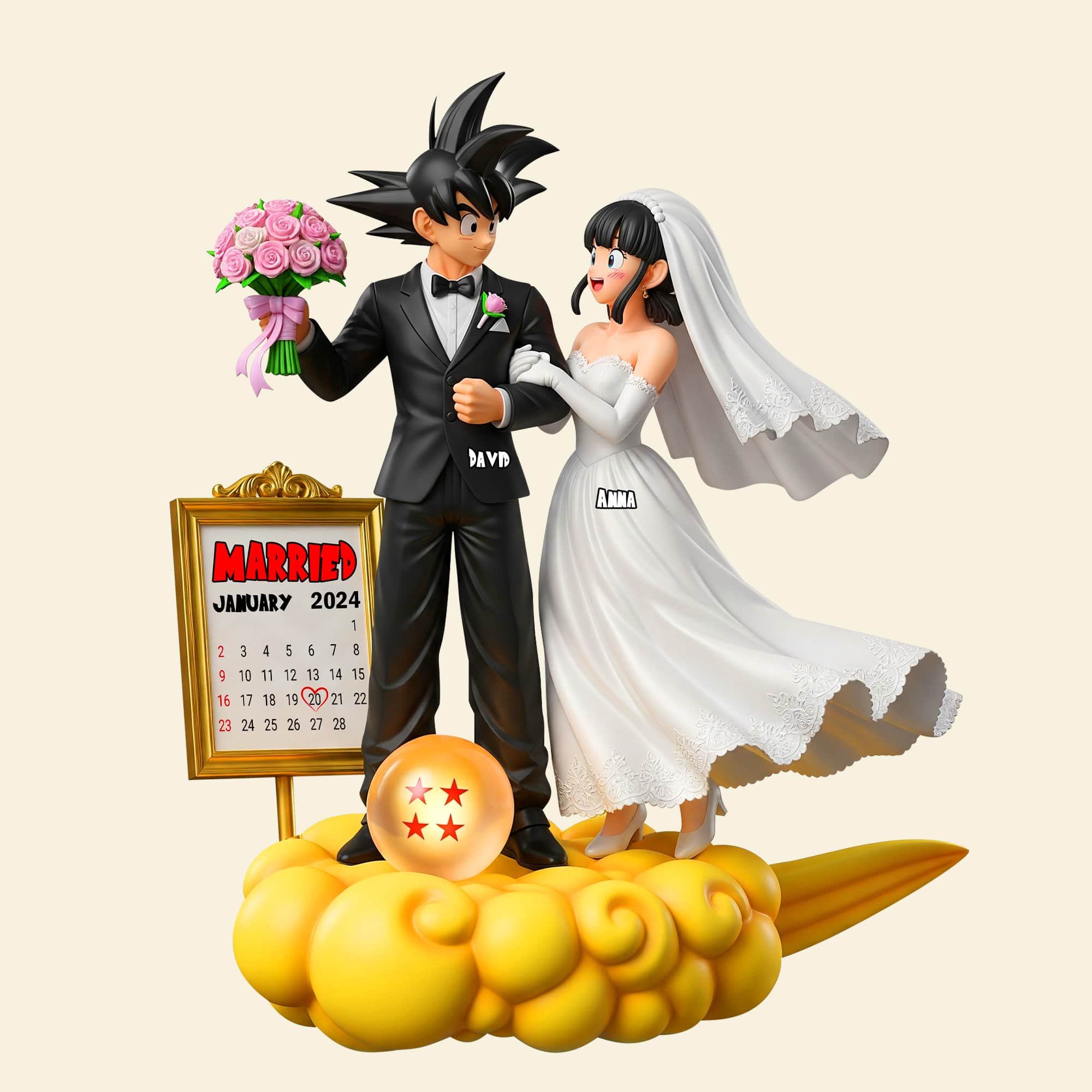 "Celebrate Your Love Forever" - Personalized Couple Wedding Day Acrylic Plaque - Custom Gift for Newlyweds and Couples Shaped Plaques PopCulturePrints