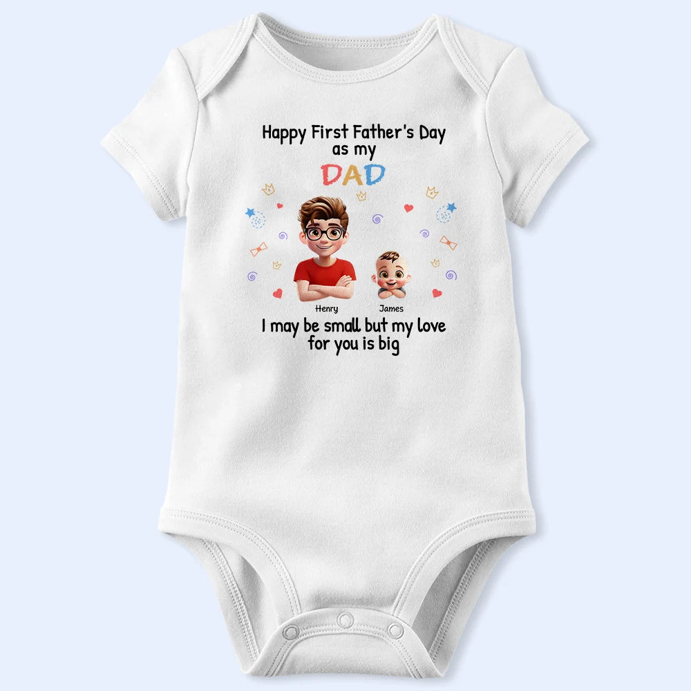 Happy First Father's Day as my DADDY - Personalized Combo T-Shirt & Baby Onesie for Dad and Grandpa T-shirt PopCulturePrints