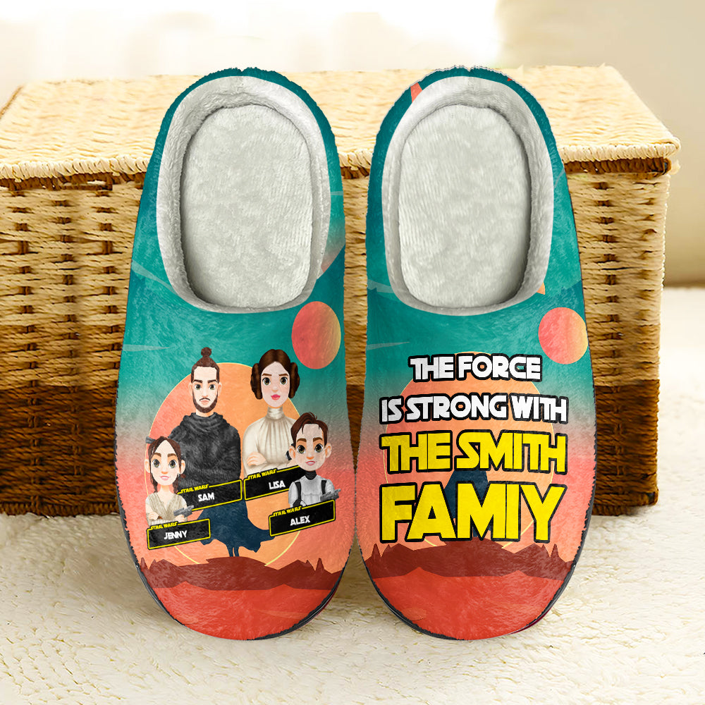 Custom Galaxy Family Slippers - The Force Is Strong Shoes PopCulturePrints