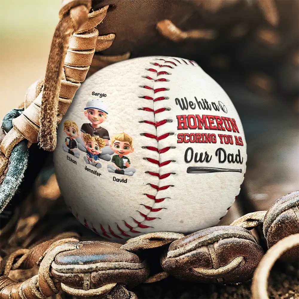 We Hit A Homerun - Personalized Baseball for Dad and Grandpa Baseball, Softball PopCulturePrints