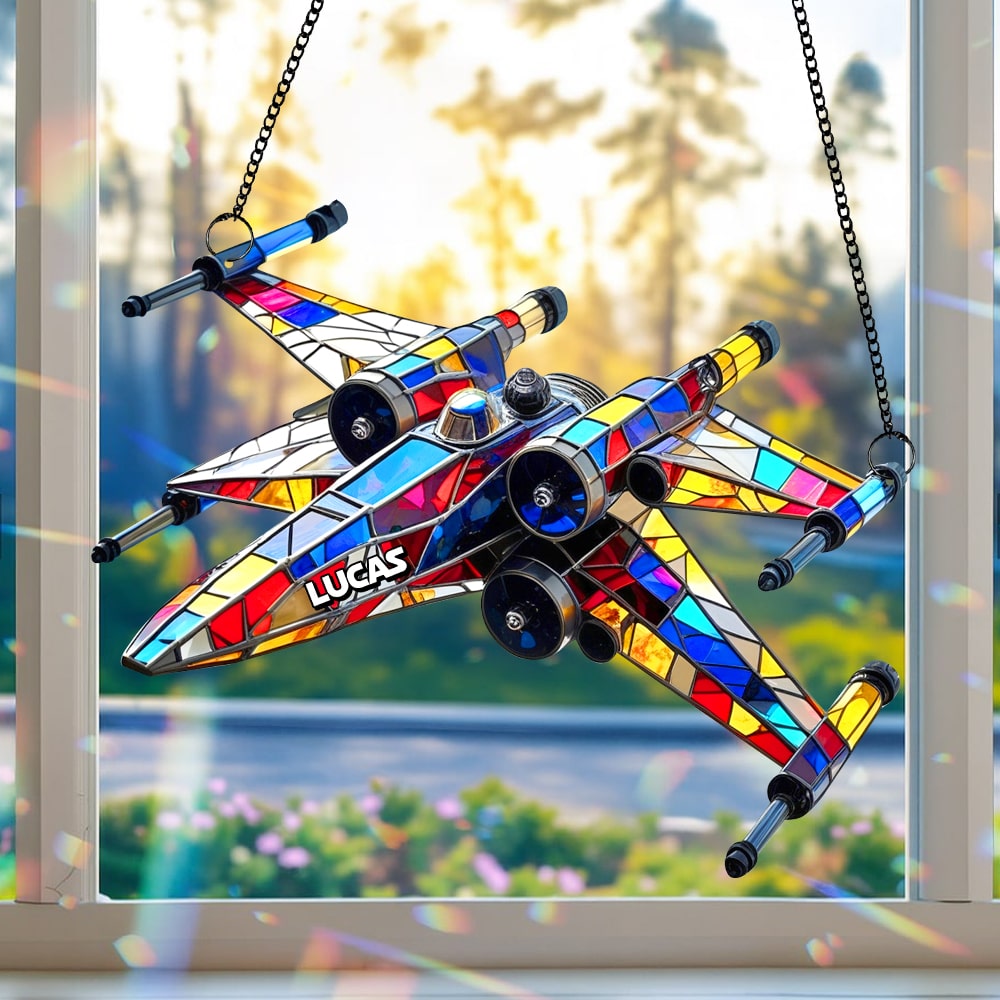 "Light Up Your World!" - Spaceship Suncatcher - Personalized Gifts for Galaxy Lovers Ornament PopCulturePrints