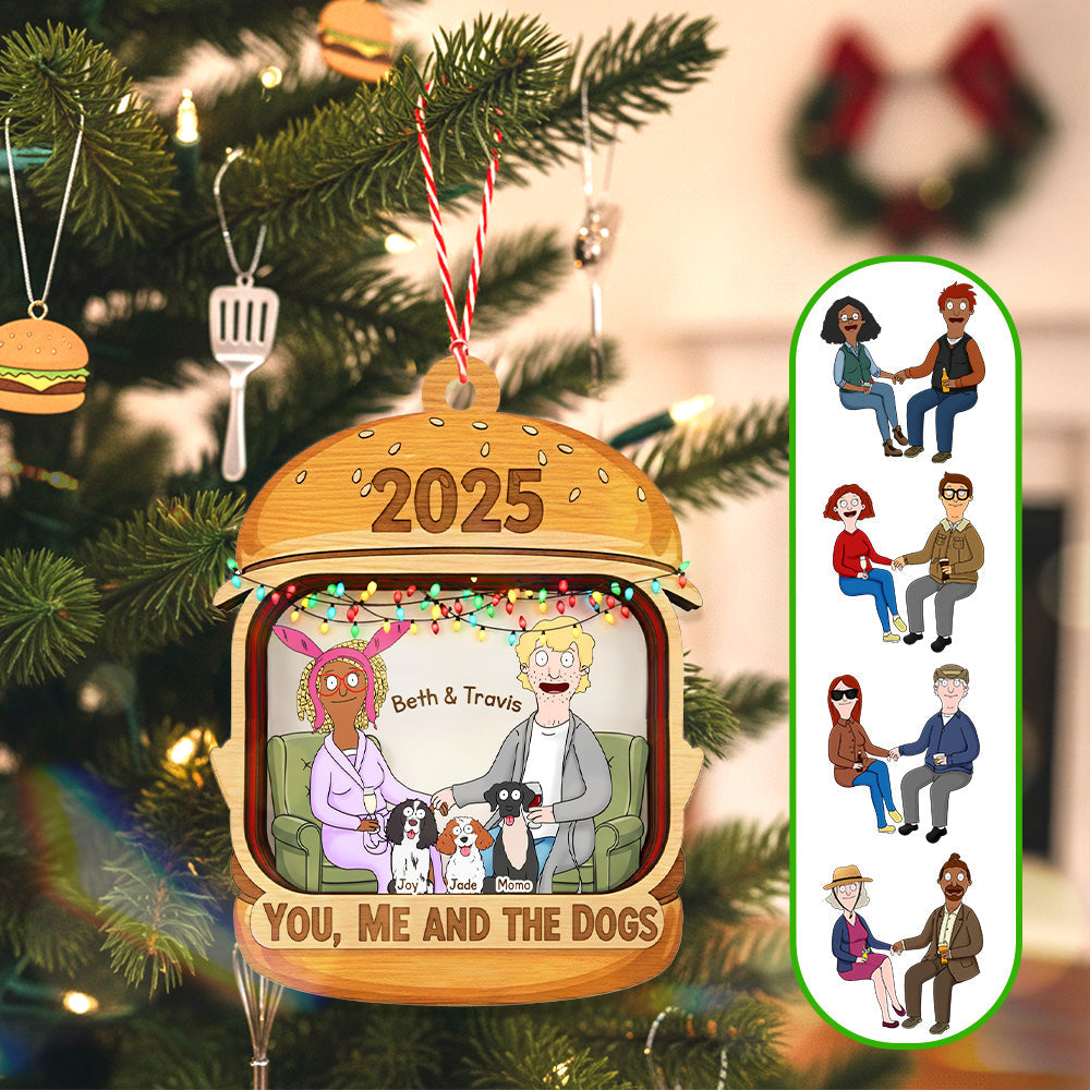 You, Me and the Dogs - Personalized Christmas Ornament for Dog Lovers Ornament PopCulturePrints