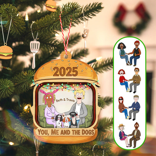 You, Me and the Dogs - Personalized Christmas Ornament for Dog Lovers Ornament PopCulturePrints