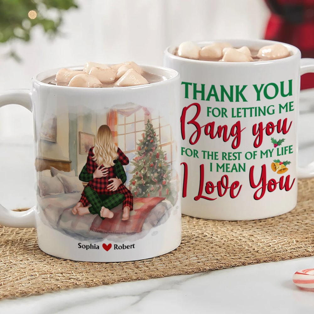 Personalized Christmas Couple Coffee Mug - I Love You Gift