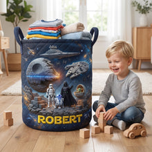 Load image into Gallery viewer, Space Quilted Laundry Basket - Personalized Gifts For Space Lovers 01OHQN130726 Laundry Basket PopCulturePrints
