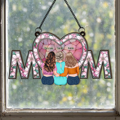 Heartfelt MOM Personalized Suncatcher - Custom Window Ornament Window Hanging Suncatcher Ornament PopCulturePrints