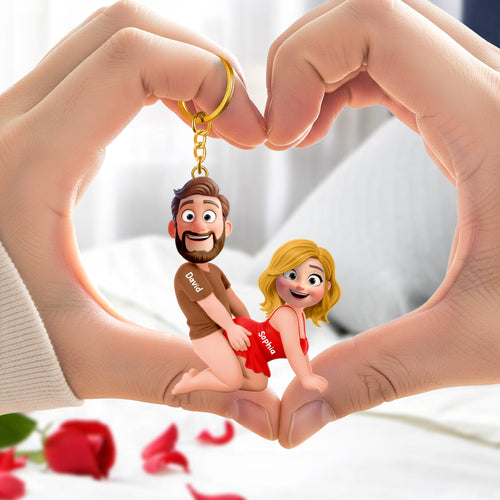 Love & Laughter: Naughty Couple Keychain - Personalized Gifts for Couples Keychains PopCulturePrints