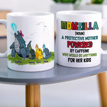 Load image into Gallery viewer, Personalized Momzilla Coffee Mug - Custom Family Names Coffee Mug PopCulturePrints
