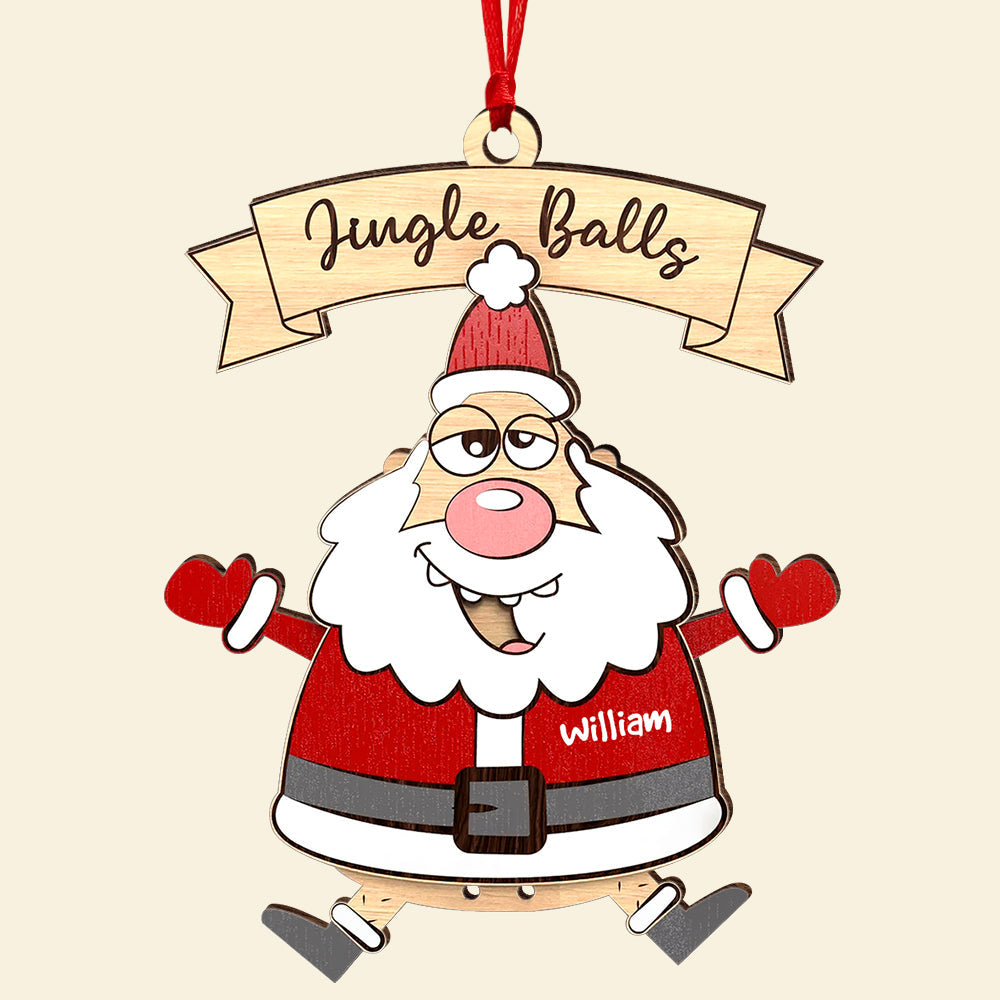 Funny Personalized Santa Christmas Ornament - Custom Name