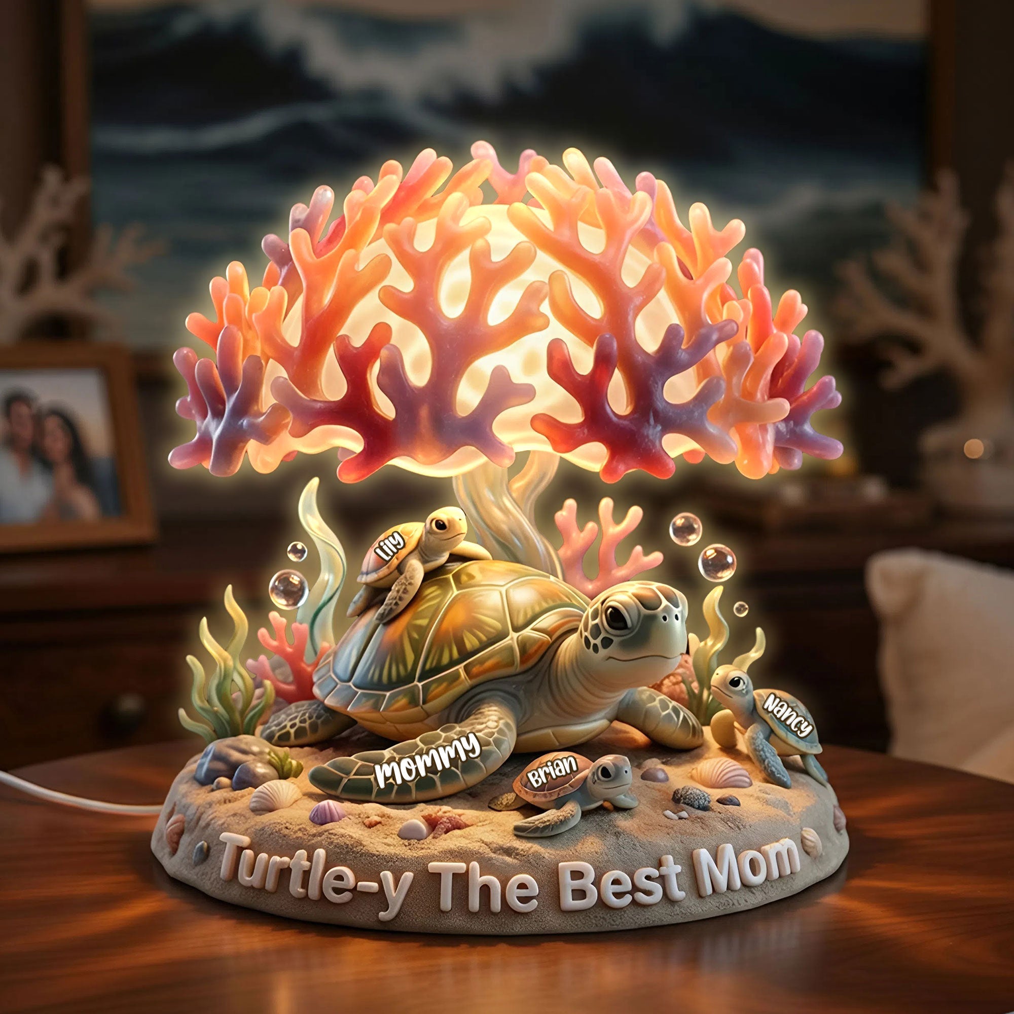 "Turtle-y The Best Mom" - Personalized Ocean Turtle Light Box - Custom Gift for Moms, Grandmas, and More Light Box PopCulturePrints