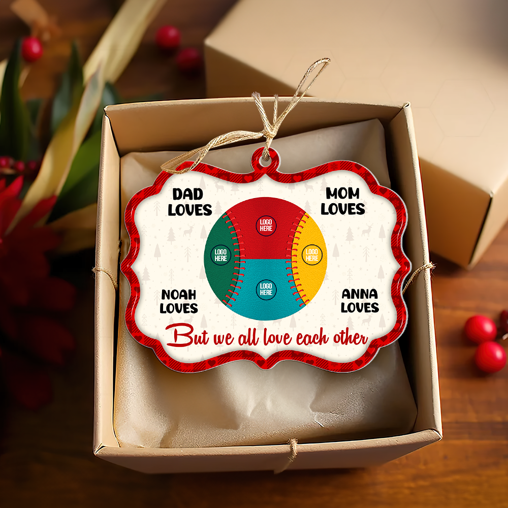 Customizable Baseball Lover Christmas Ornament Ornament PopCulturePrints