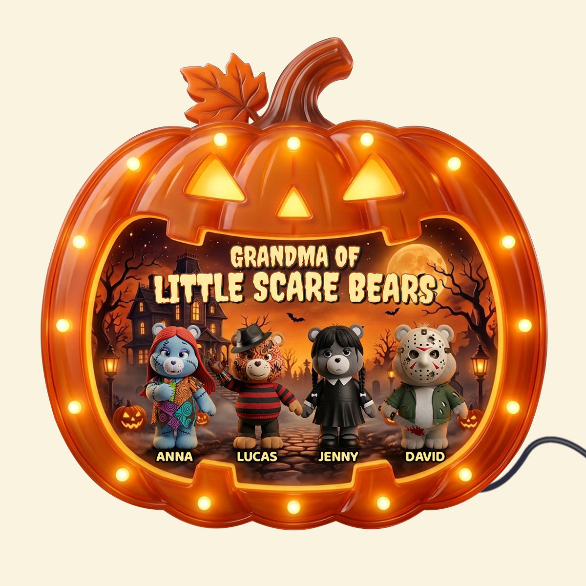 Illuminate Your Halloween: Haunted Crew Light Box - Personalized Gift for Grandma