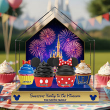 Load image into Gallery viewer, Sweetest Family in the Kingdom - Personalized Kingdom of Cupcakes Acrylic Plaque Shaped Plaques PopCulturePrints
