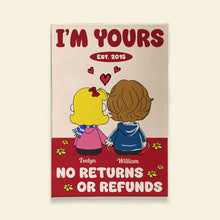 Load image into Gallery viewer, Personalized Couple Canvas Print - &#39;I&#39;m Yours&#39; Anniversary Gift Poster &amp; Canvas PopCulturePrints
