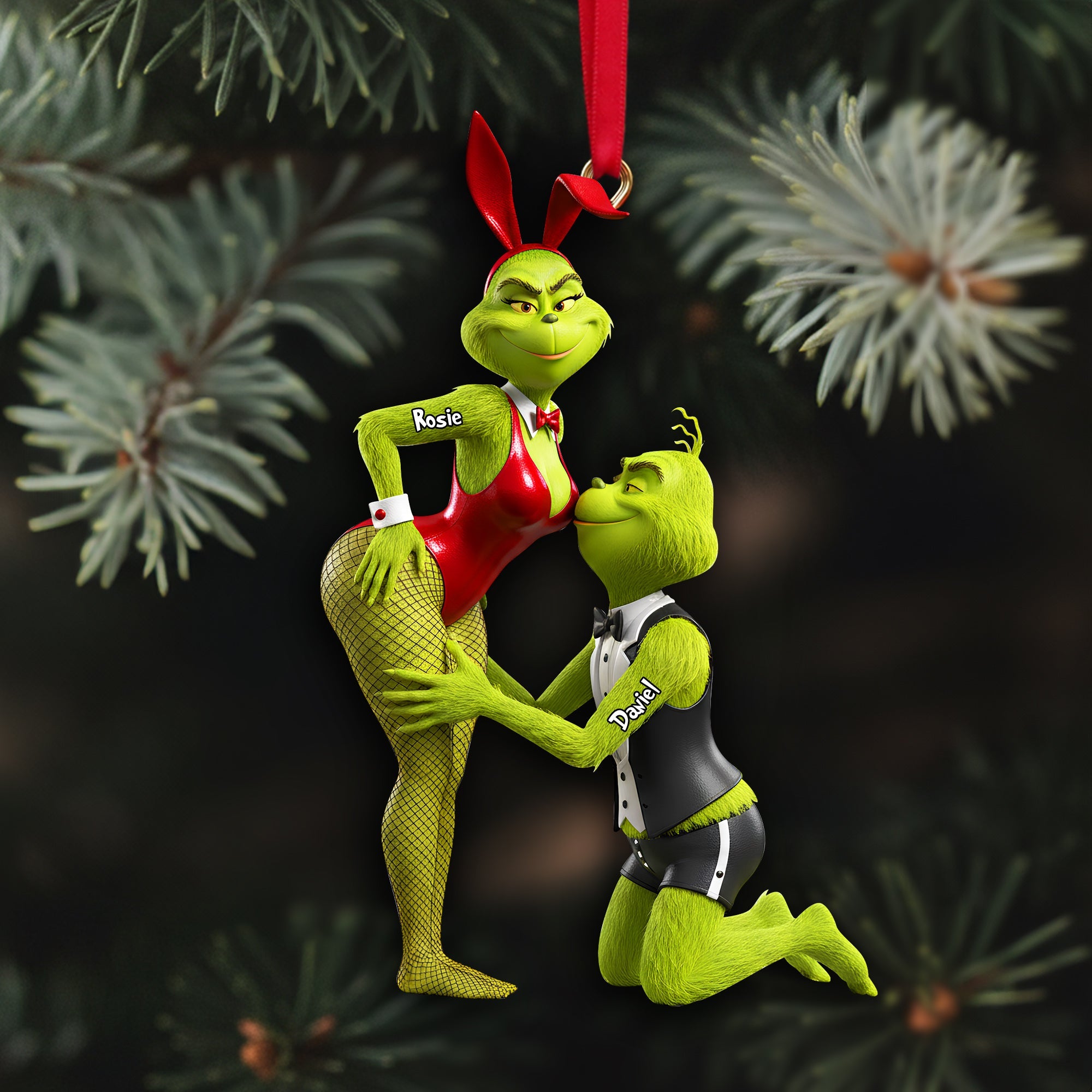 "Be the Grinch's Love Story this Christmas!" - Personalized Christmas Ornament for Couples - Unique Gift for Partners Ornament PopCulturePrints
