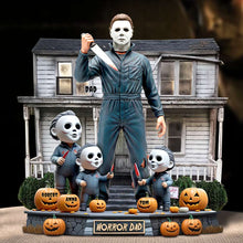 Load image into Gallery viewer, &quot;Horror Dad: Slay in Style!&quot; - Personalized Acrylic Plaque Gift for Dad, Grandpa and More Shaped Plaques PopCulturePrints

