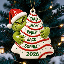 Load image into Gallery viewer, "Celebrate Togetherness This Christmas!" - Personalized Grinch Family Ornament - Custom Gift for Families, Friends, and Loved Ones Ornament PopCulturePrints
