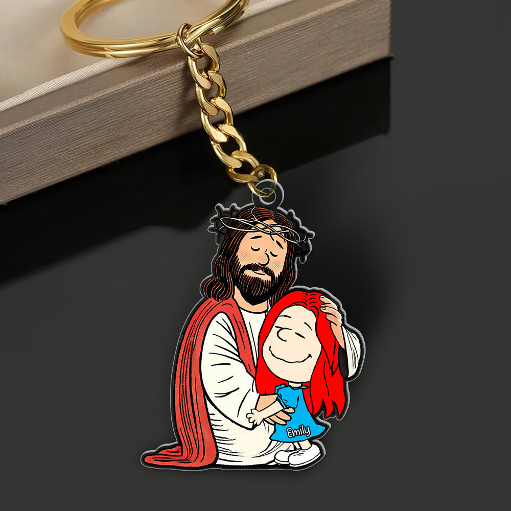 Personalized Jesus Love Keychain Gift for Christians Keychains PopCulturePrints