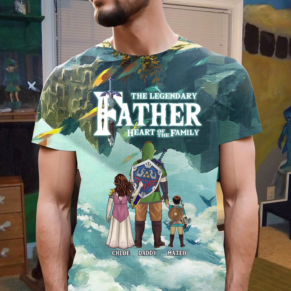 Legendary Dad 3D Shirt - Personalized Family Adventure AOP Products PopCulturePrints