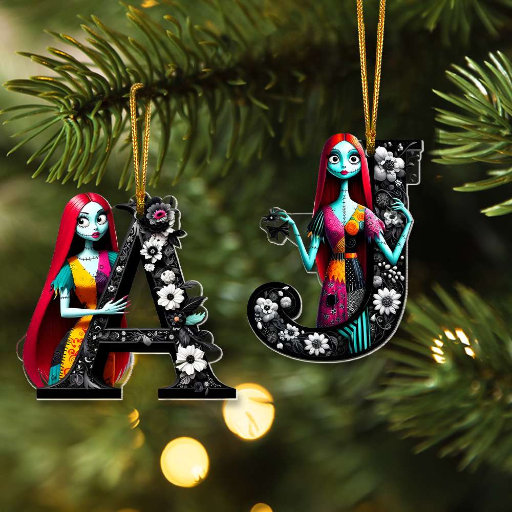 Personalized Christmas Ornament - Alphabet Design with Festive Touch Ornament PopCulturePrints