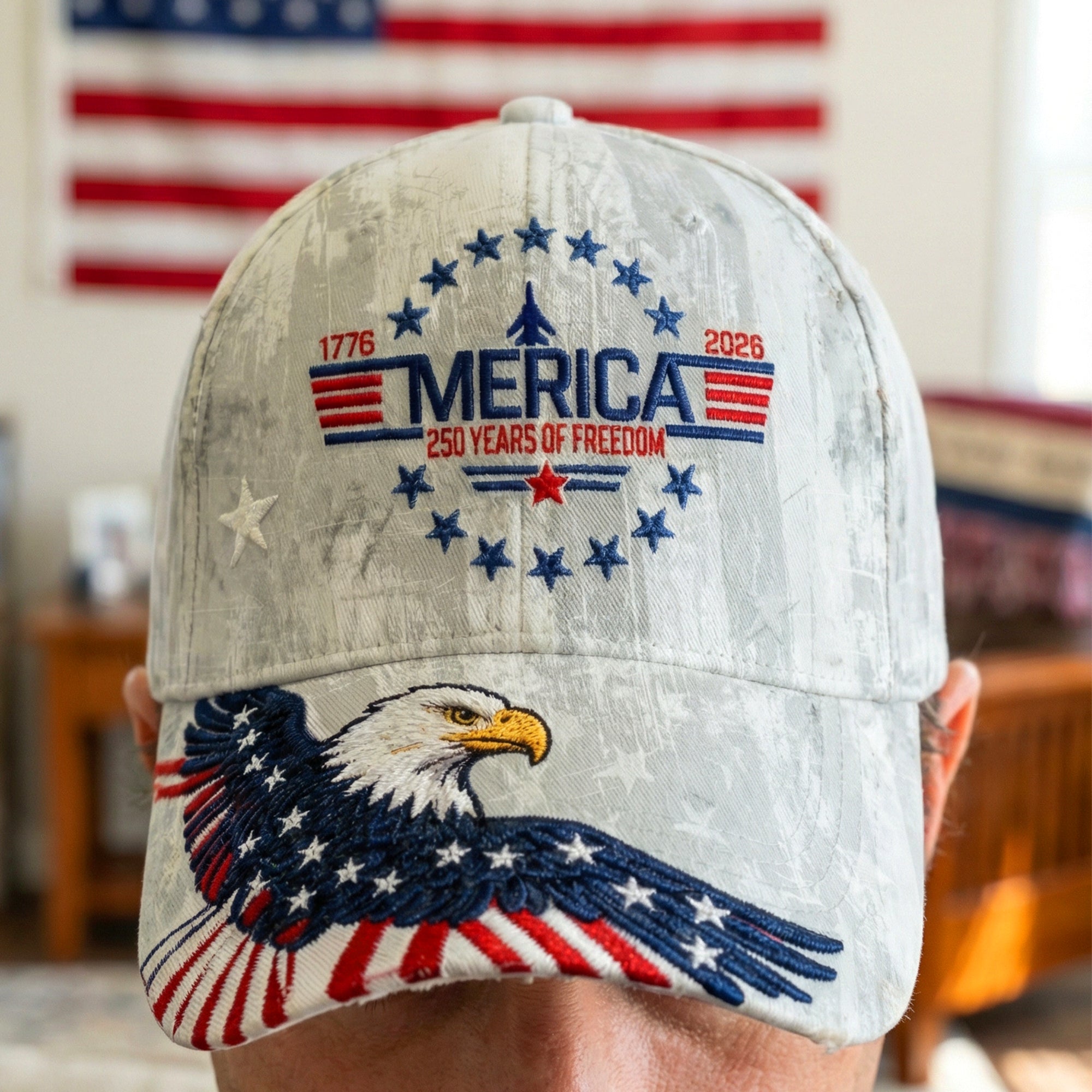 “Celebrate Freedom with Pride” - Proud American Eagle Classic Cap, Personalized Gift for Patriots Caps PopCulturePrints
