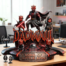 Load image into Gallery viewer, “The Dark Side of Fatherhood” - Cosmic Lord Dad Acrylic Plaque - Personalized Gifts for Dads, Grandpas &amp; More Shaped Plaques PopCulturePrints
