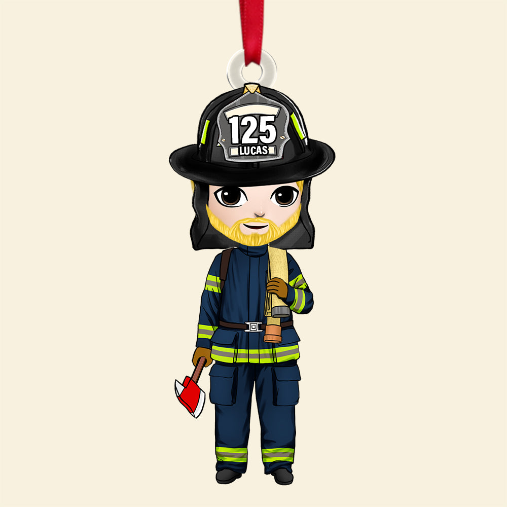 Custom Firefighter Christmas Ornament - Personalized Hero Keepsake