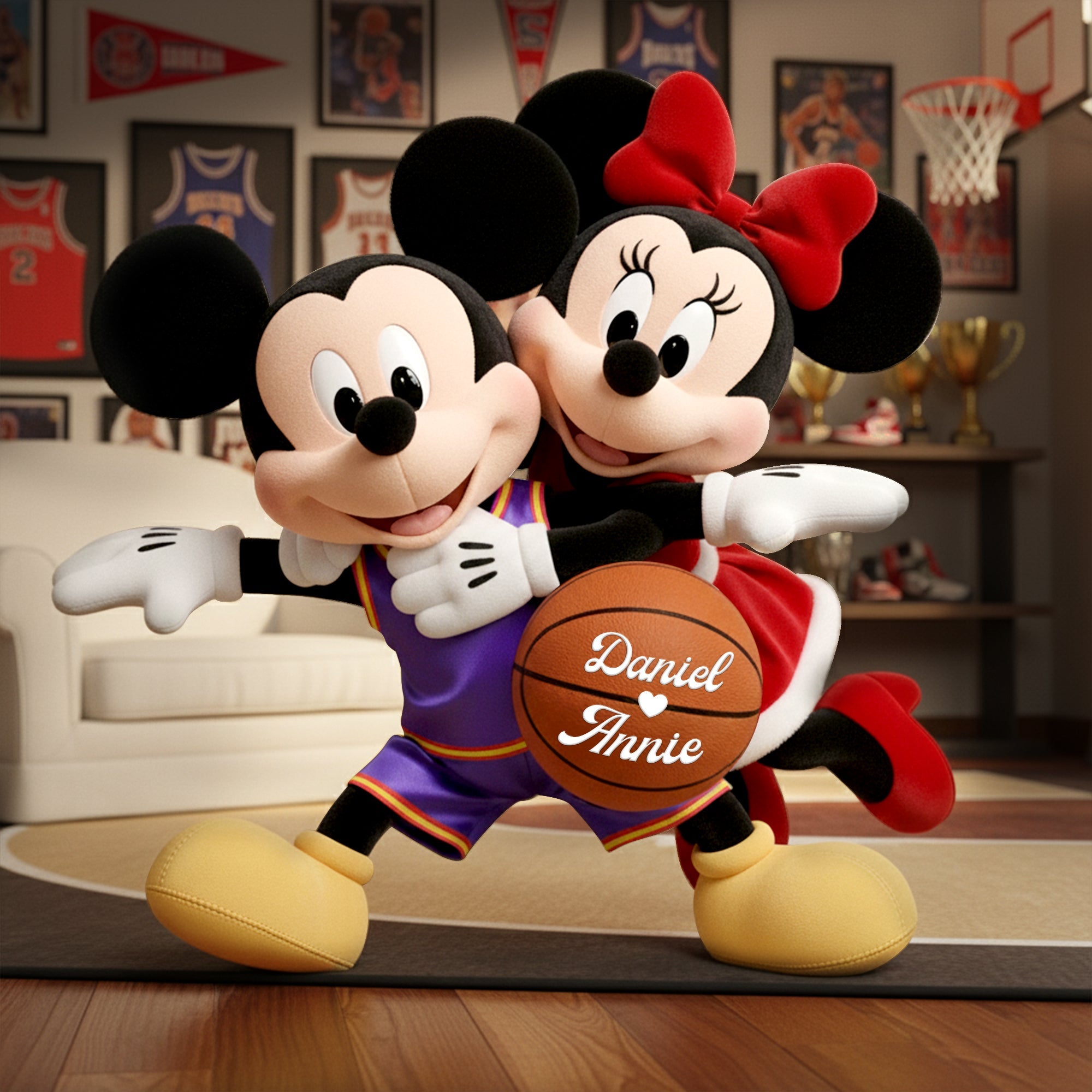 Love in Every Pillow - Personalized Athletic Duo Shaped Pillow for Couples Pillow PopCulturePrints