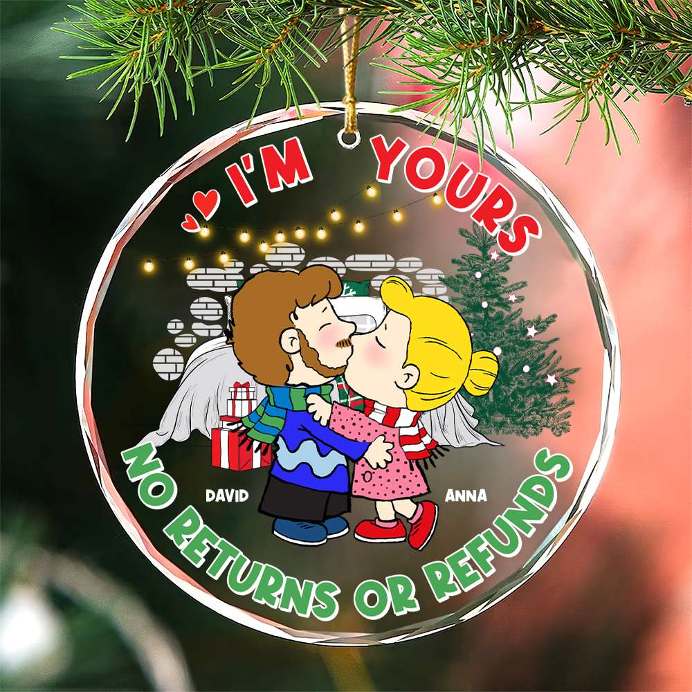 Personalized Couple Crystal Ornament - 'I'm Yours' Love Christmas Ornament