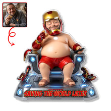 Load image into Gallery viewer, Saving The World Later - Custom Photo Acrylic Fridge Magnet

