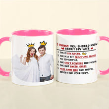 Load image into Gallery viewer, Personalized Couple Mug: 5 Things You Should Know About My Wife Coffee Mug PopCulturePrints
