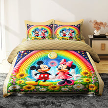 Load image into Gallery viewer, Personalized Mickey &amp; Minnie Couple Quilt Bed Set Blanket PopCulturePrints
