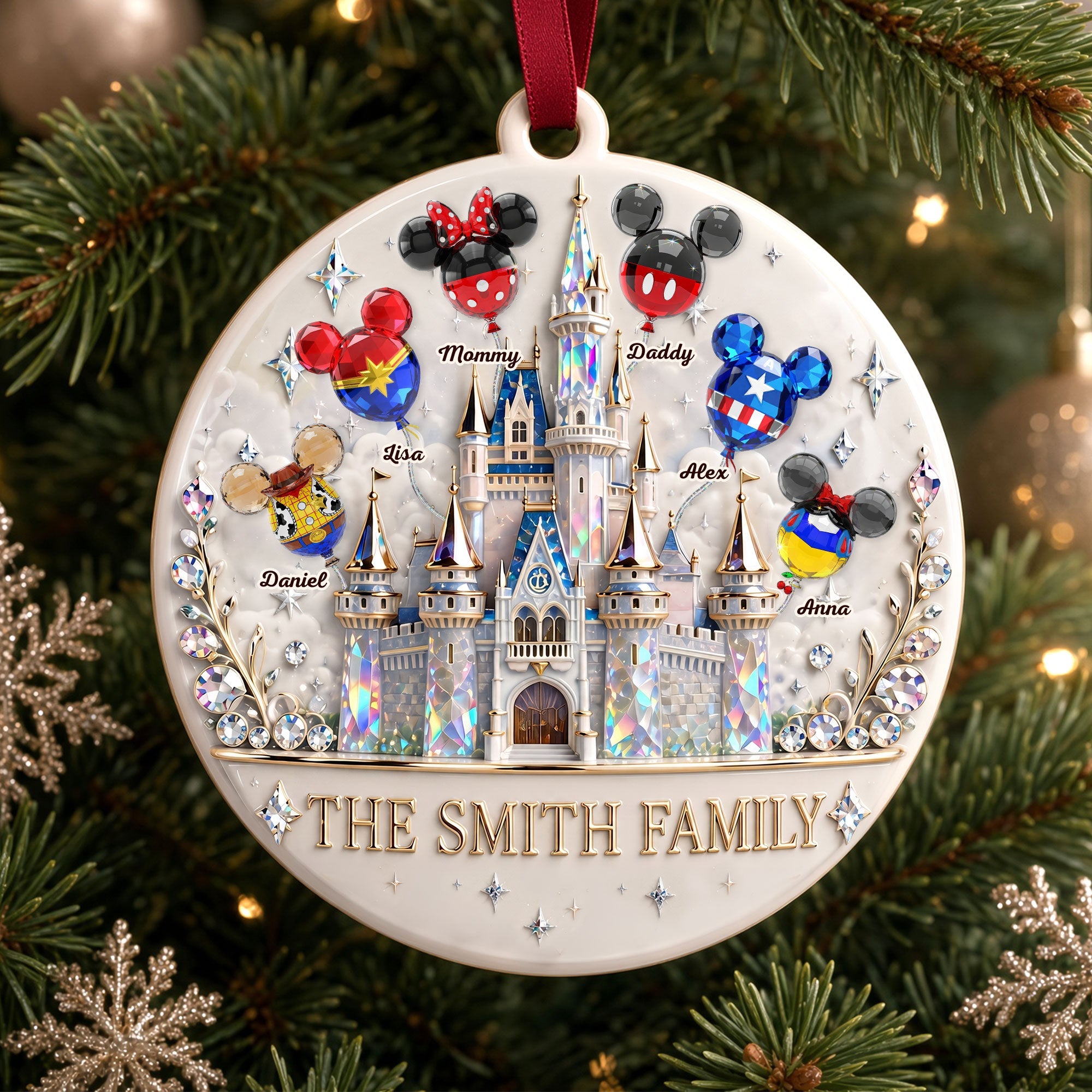 Balloon Family Ornament - Personalized Christmas Gift for Families