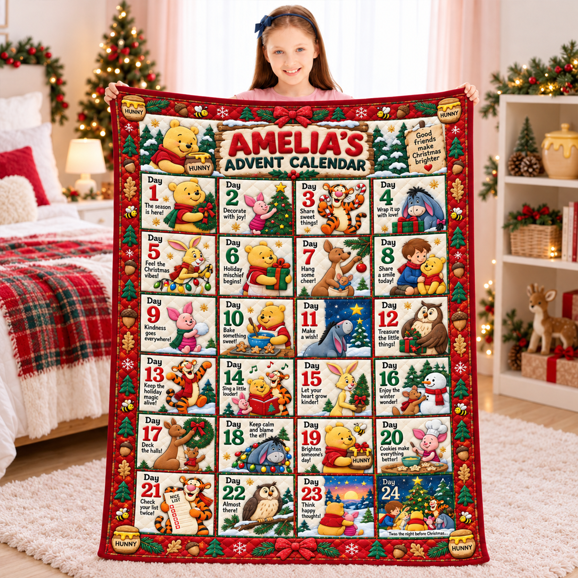 Lovely Advent Calendar Blanket - Personalized Christmas Gifts 01paqn091026 Blanket PopCulturePrints