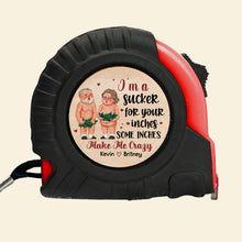 Load image into Gallery viewer, Personalized Couple's Tape Measure - Make Me Crazy Tape Measures PopCulturePrints
