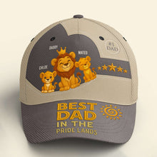 Load image into Gallery viewer, Best Dad in the Pride Lands - Personalized Cap for Dad Caps PopCulturePrints
