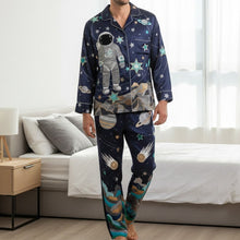 Load image into Gallery viewer, “Reach for the Stars” - Personalized Astronaut Button Up Pajama Set - Perfect Gift for Space Lovers Pajama Set PopCulturePrints
