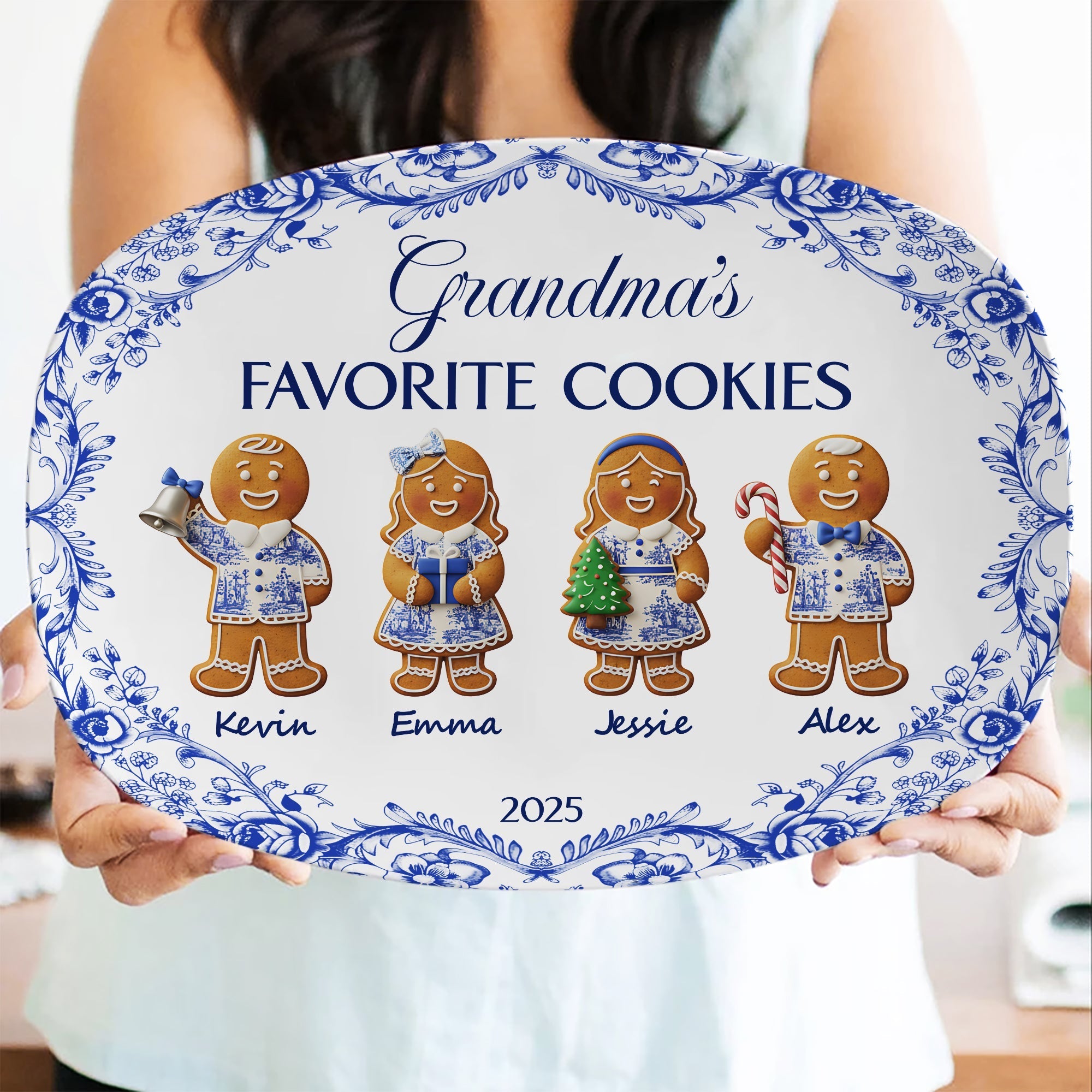 Grandma's Favorite Cookies - Personalized Christmas Gift Plate Plates PopCulturePrints
