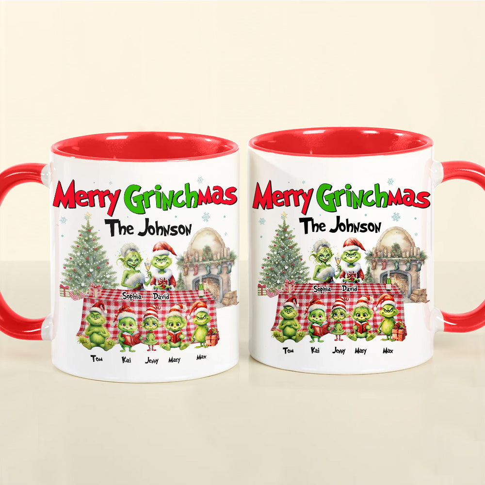 Custom Family Grinch Christmas Mug - Merry Grinchmas Personalized Gift