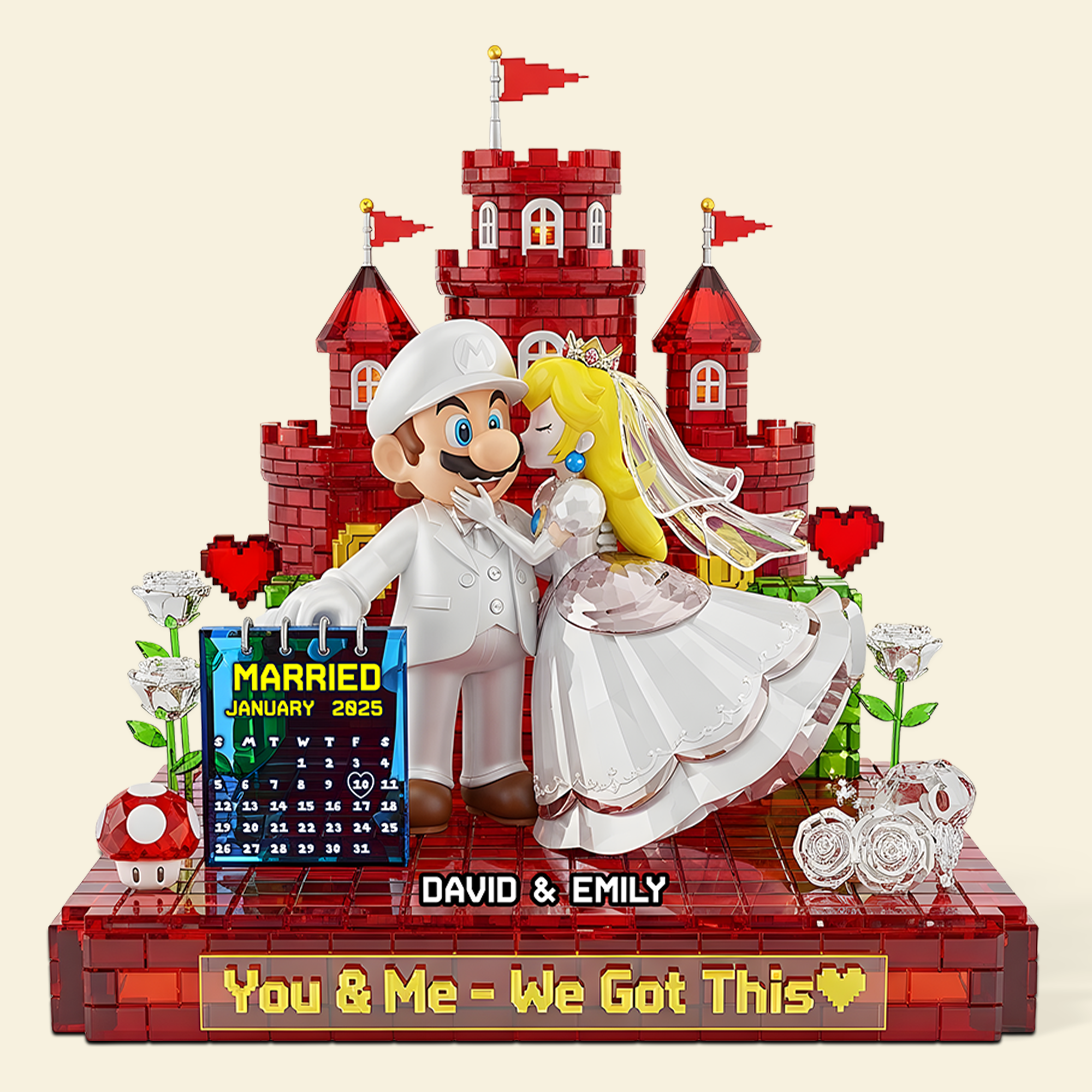 You & Me - We Got This: Personalized Couple Acrylic Plaque Shaped Plaques PopCulturePrints