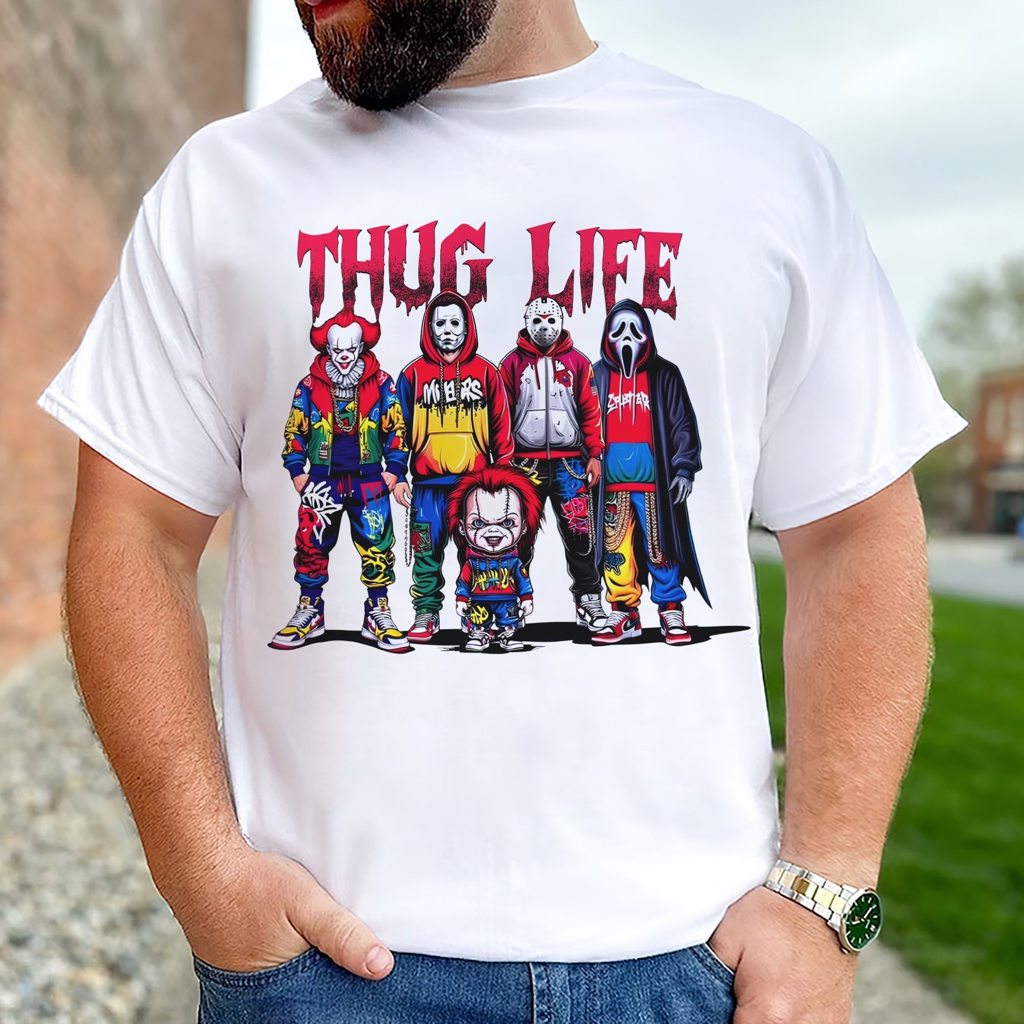 Thug Life Horror Characters T-Shirt For Halloween