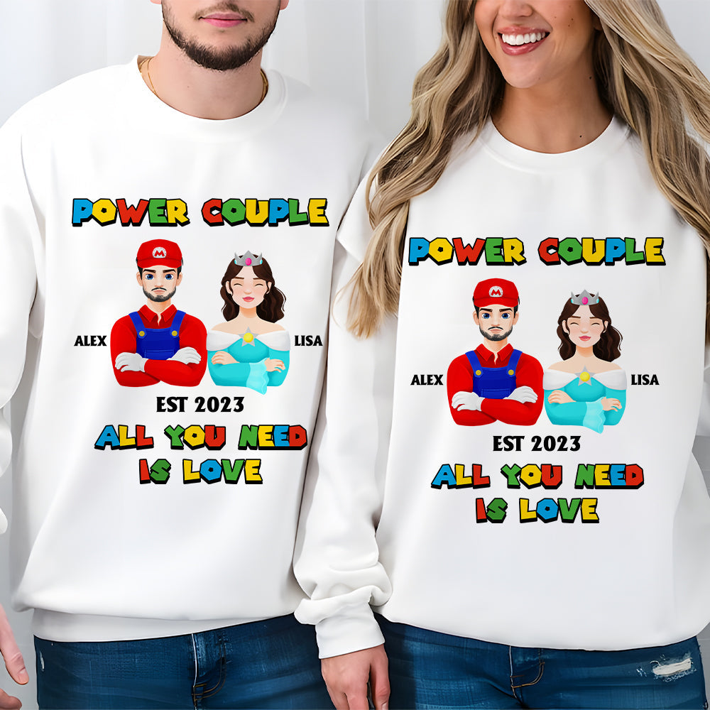 Personalized Couples Shirt - Valentine's Day Power Couple Design