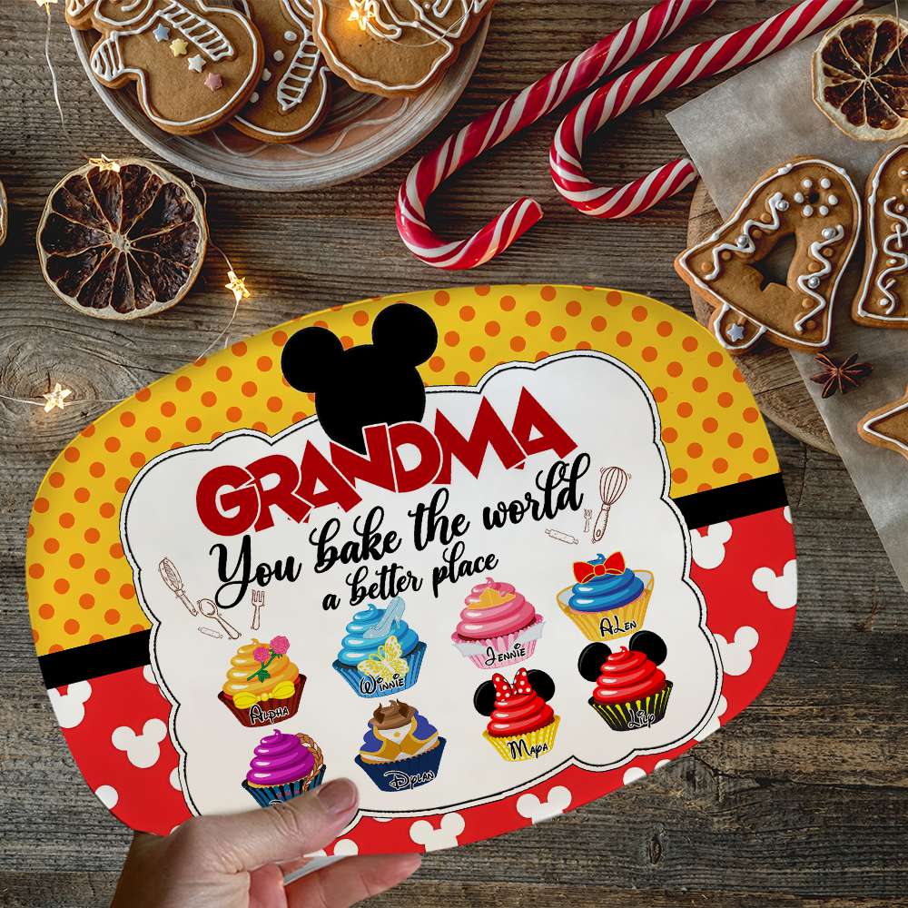 Personalized Grandma Christmas Cupcake Plate - Sweet Holiday Gift Plates PopCulturePrints