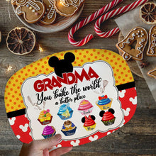 Load image into Gallery viewer, Personalized Grandma Christmas Cupcake Plate - Sweet Holiday Gift Plates PopCulturePrints

