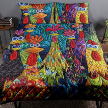 Load image into Gallery viewer, Colorful Chicken Lovers Quilt Bed Set
