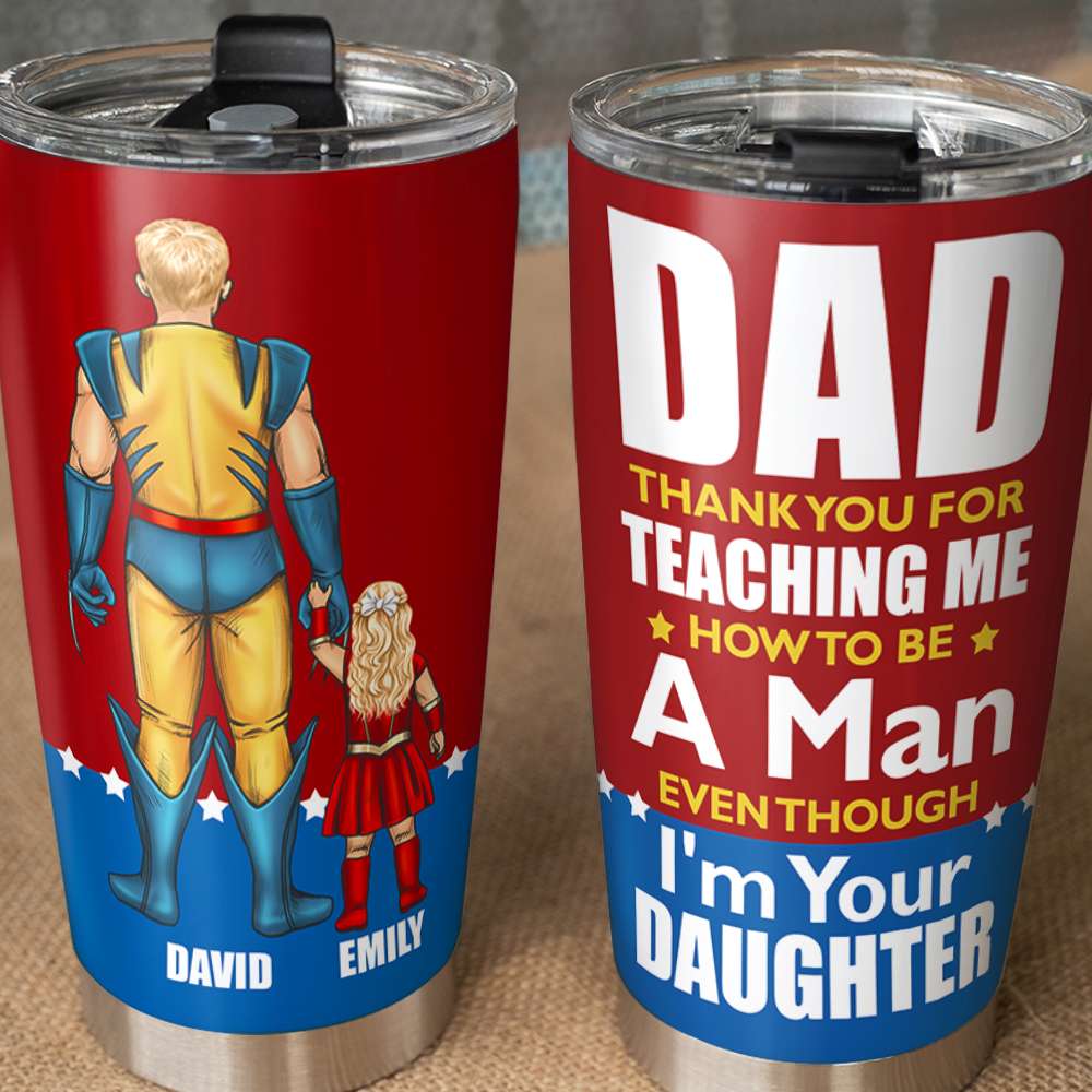 Personalized Superhero Dad Tumbler - Father's Day Gift