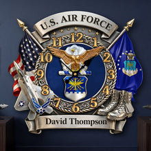 Load image into Gallery viewer, Honor The Past - Custom Veteran Wall Clock - Perfect Gift for Military Heroes Hanging Wall Clock PopCulturePrints

